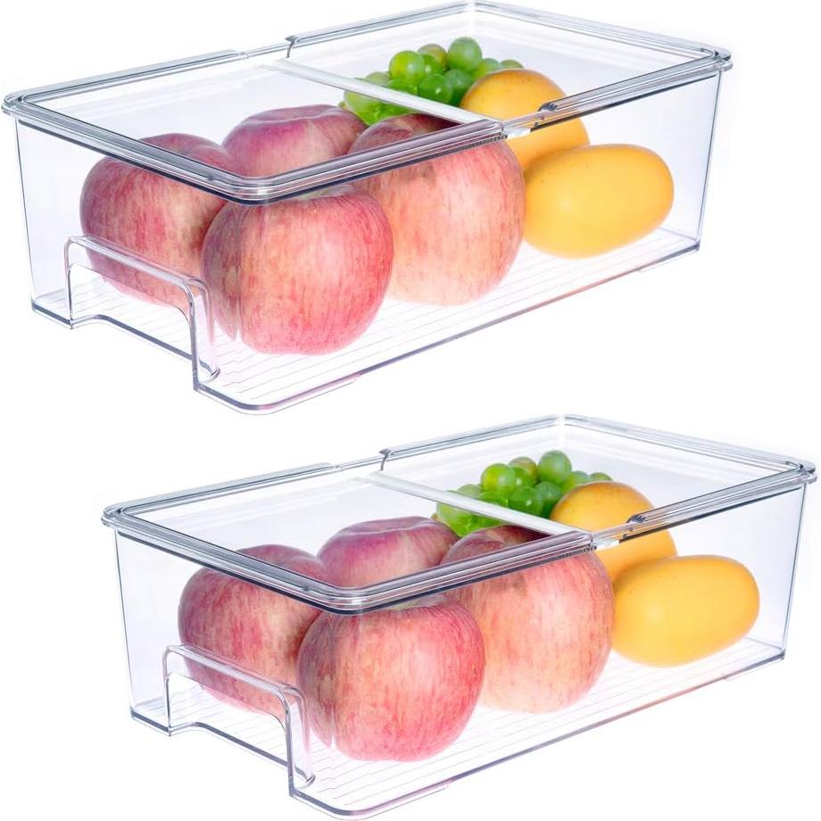 Organizadores de Refrigerador SANNO Set de 2 Bins Apilables 36.6x20.3 cm