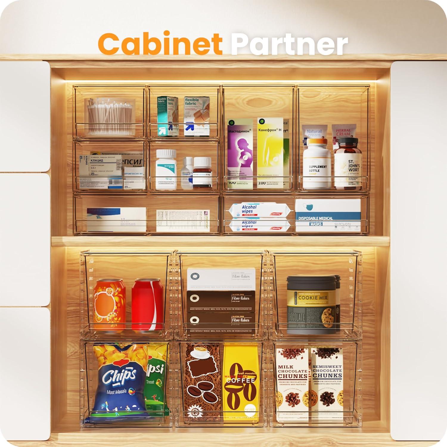 Cajones Apilables A-LuGei 4 Unidades Organizador Acrílico 30 cm