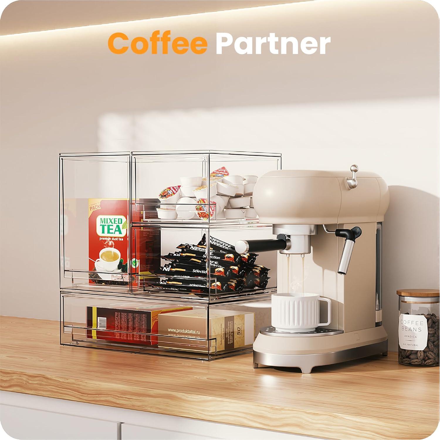 Cajones Apilables A-LuGei 4 Unidades Organizador Acrílico 30 cm