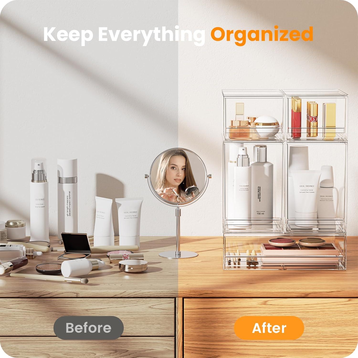 Cajones Apilables A-LuGei 4 Unidades Organizador Acrílico 30 cm