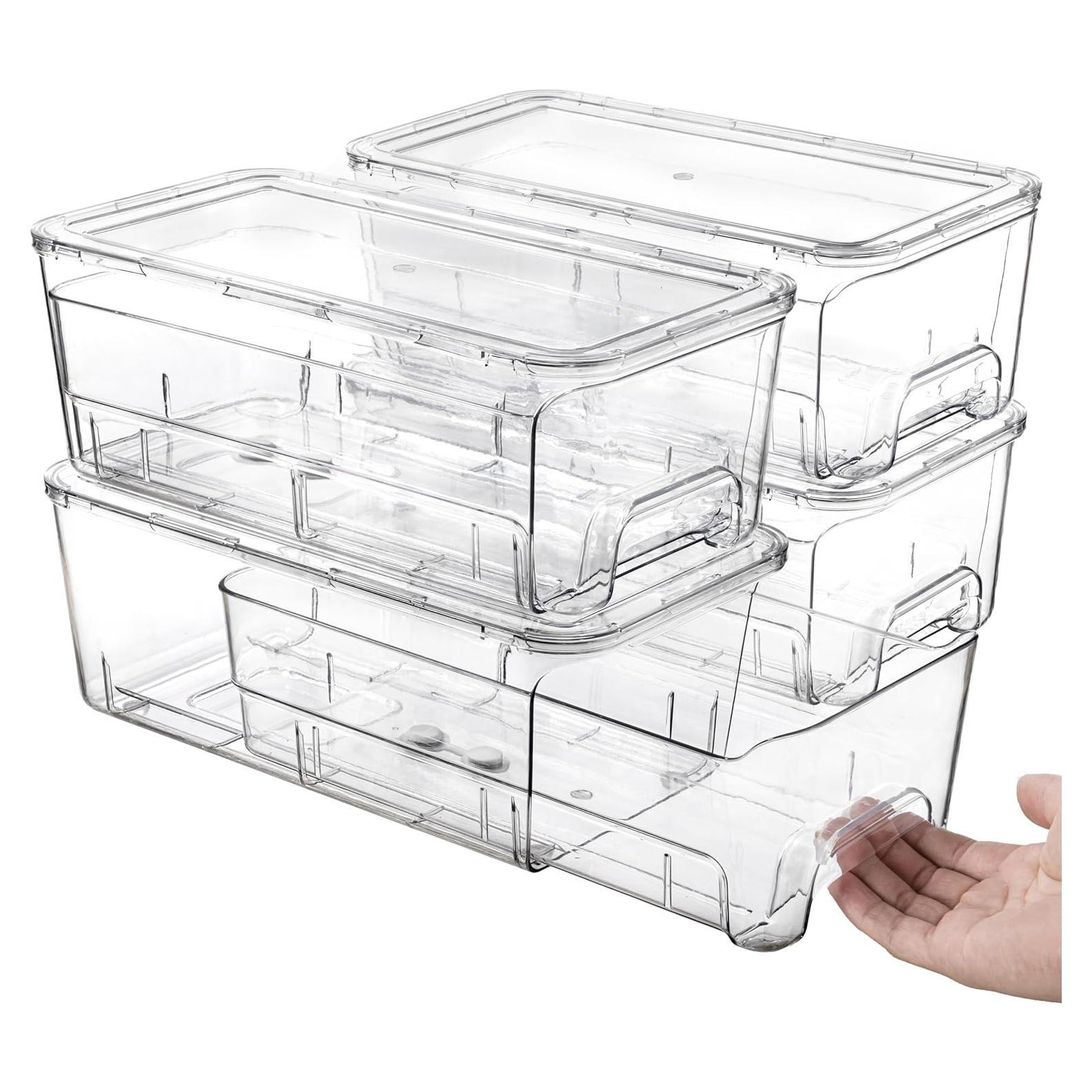 Cajones de Almacenamiento Apilables Audend 4 Piezas 31x16.5x11.4cm