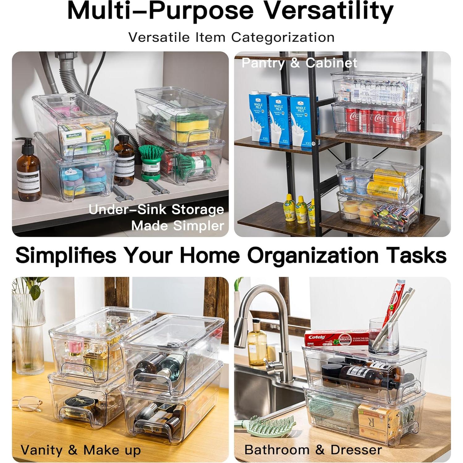 Cajones de Almacenamiento Apilables Audend 4 Piezas 31x16.5x11.4cm