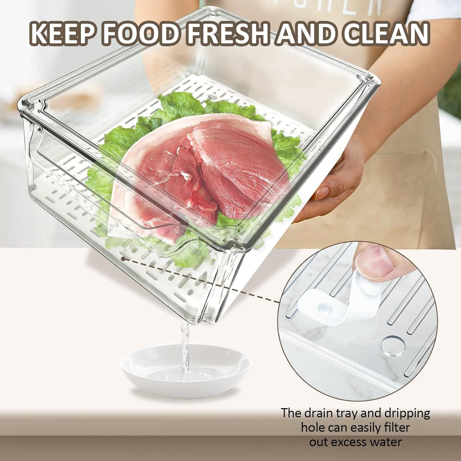 14 Contenedores Apilables para Refrigerador Jiazonsong 30x20cm