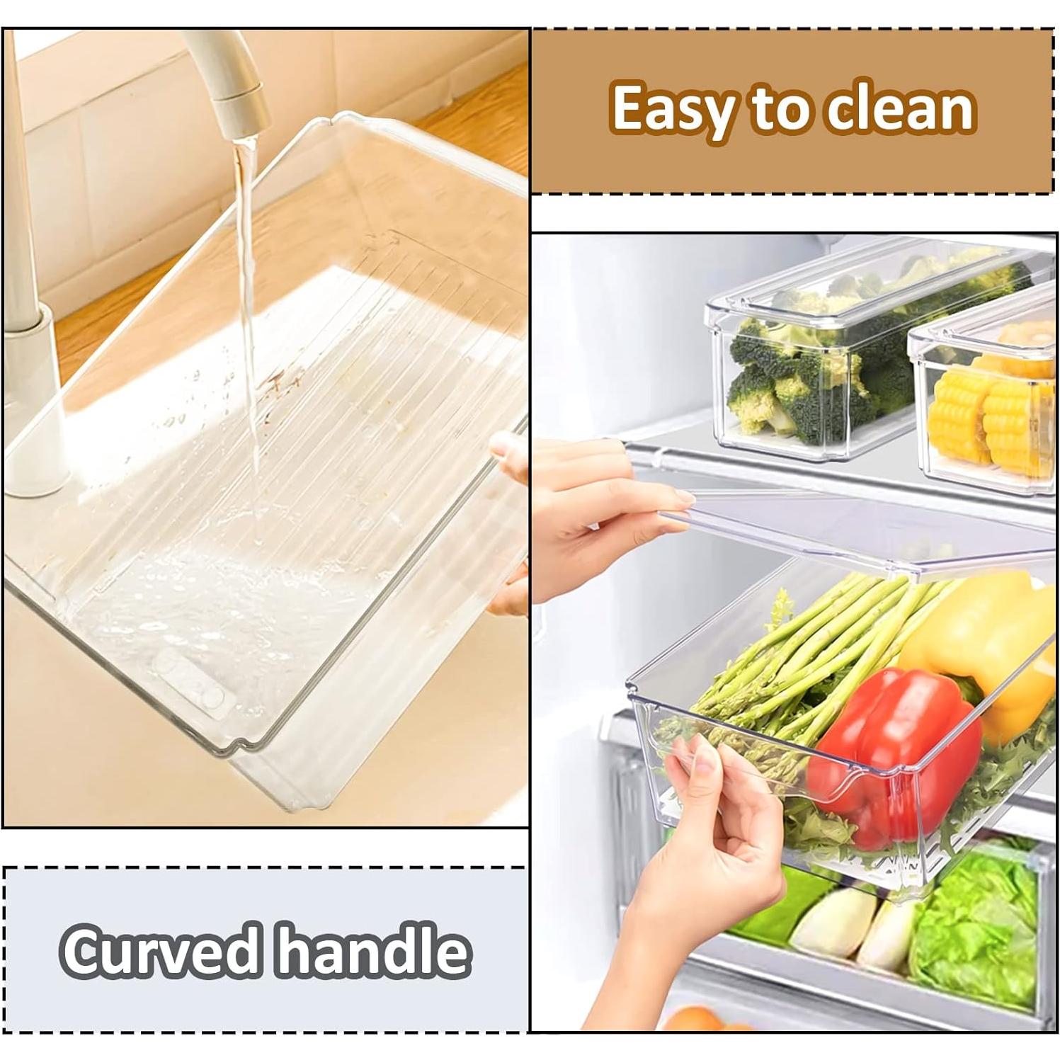 14 Contenedores Apilables para Refrigerador Jiazonsong 30x20cm