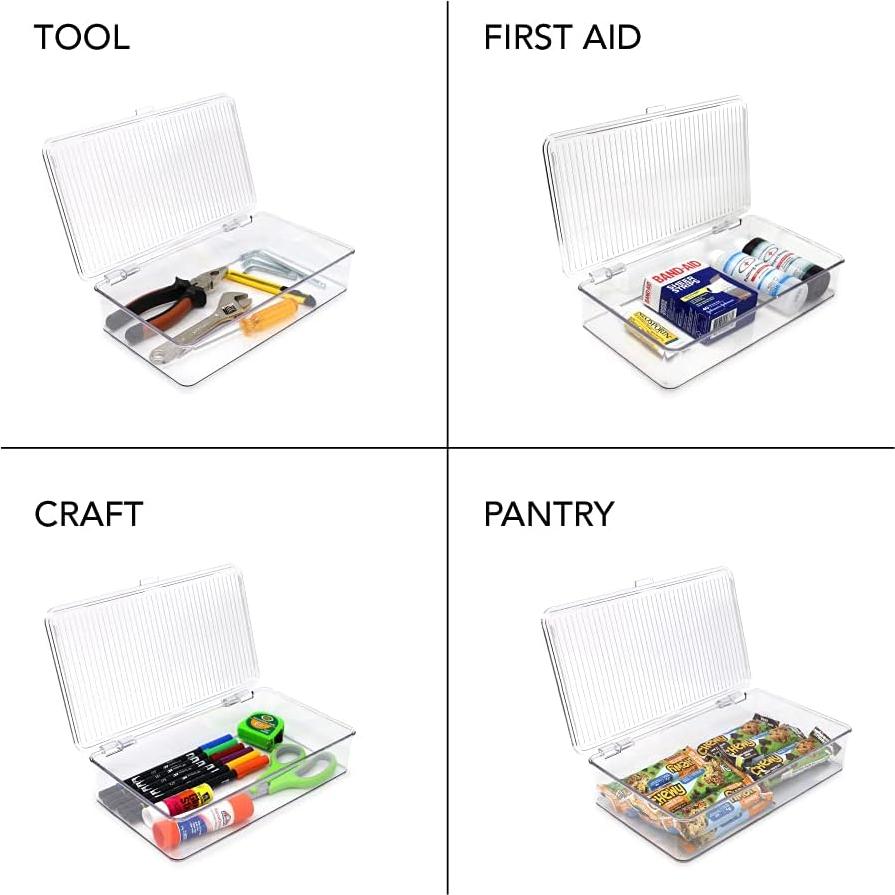 Contenedor Organizador Apilable Isaac Jacobs 27.3x16.5x6.1cm Transparente