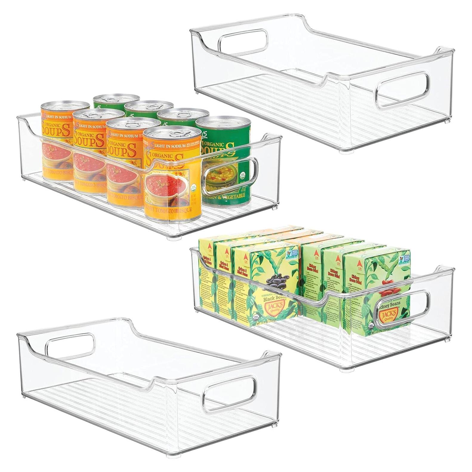 Contenedores de Almacenamiento Plástico mDesign 4 Piezas 36.8x20.1cm