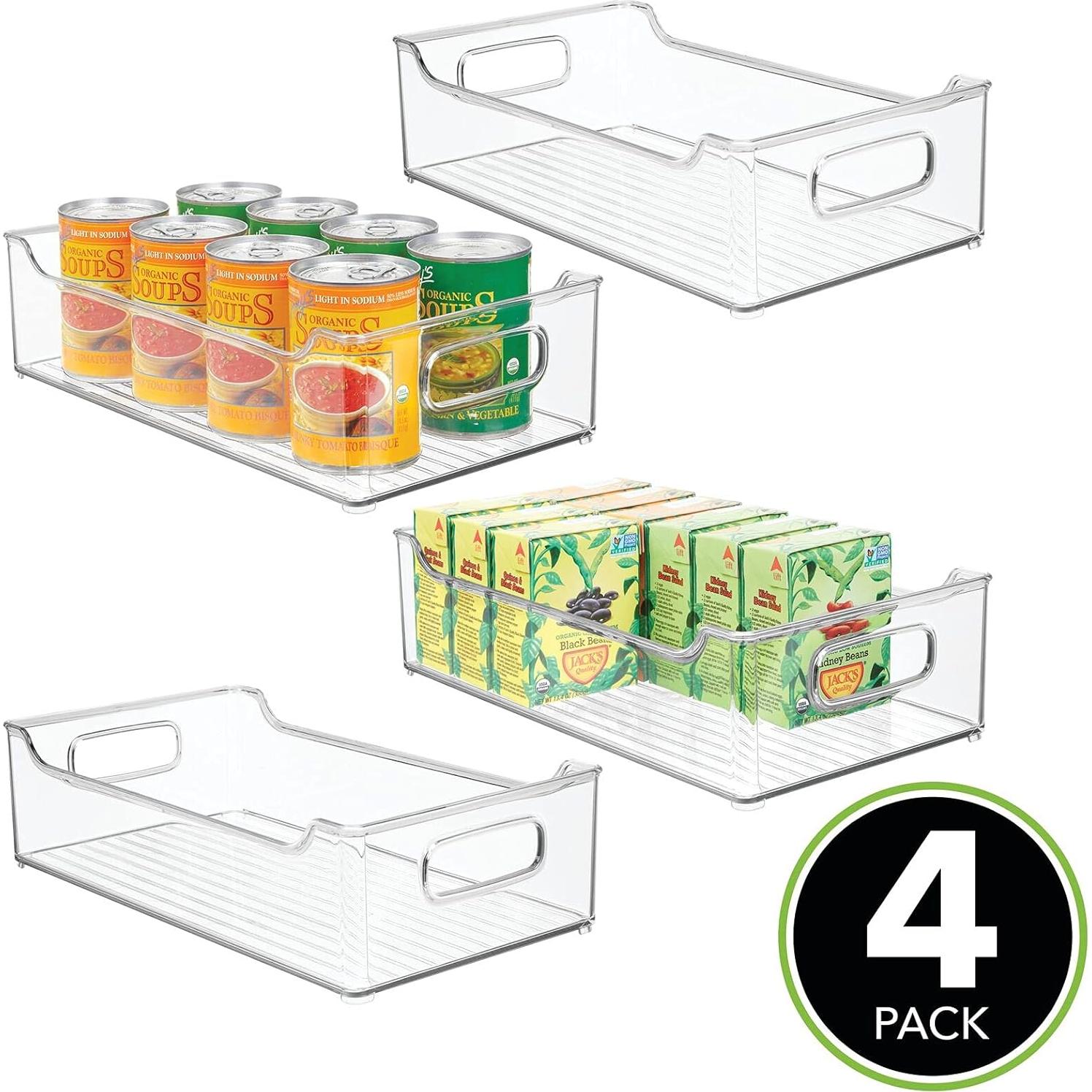 Contenedores de Almacenamiento Plástico mDesign 4 Piezas 36.8x20.1cm