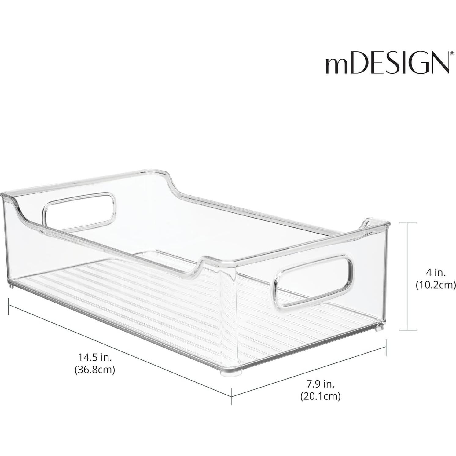Contenedores de Almacenamiento Plástico mDesign 4 Piezas 36.8x20.1cm