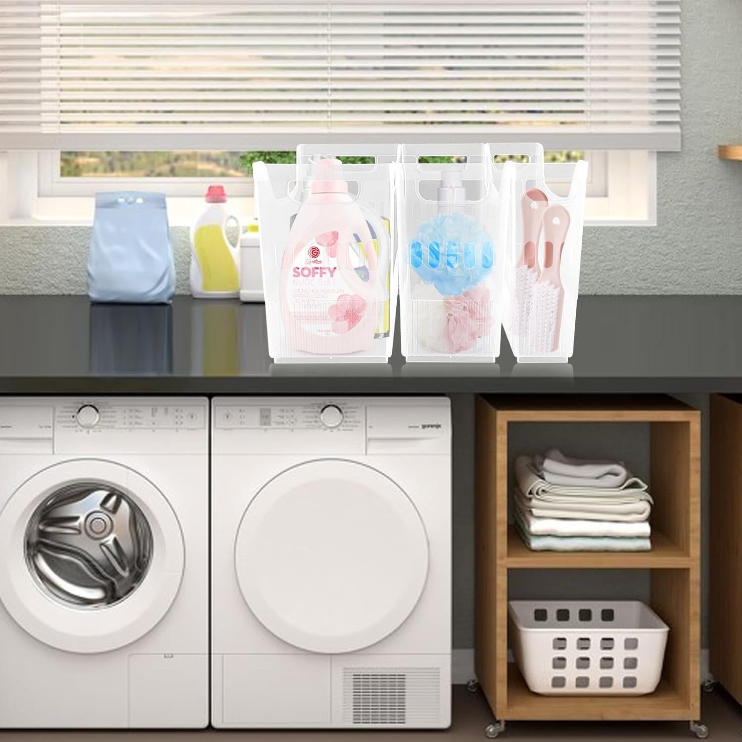 3 Organizadores de Congelador con Ruedas YEXEXINM - Plástico Transparente