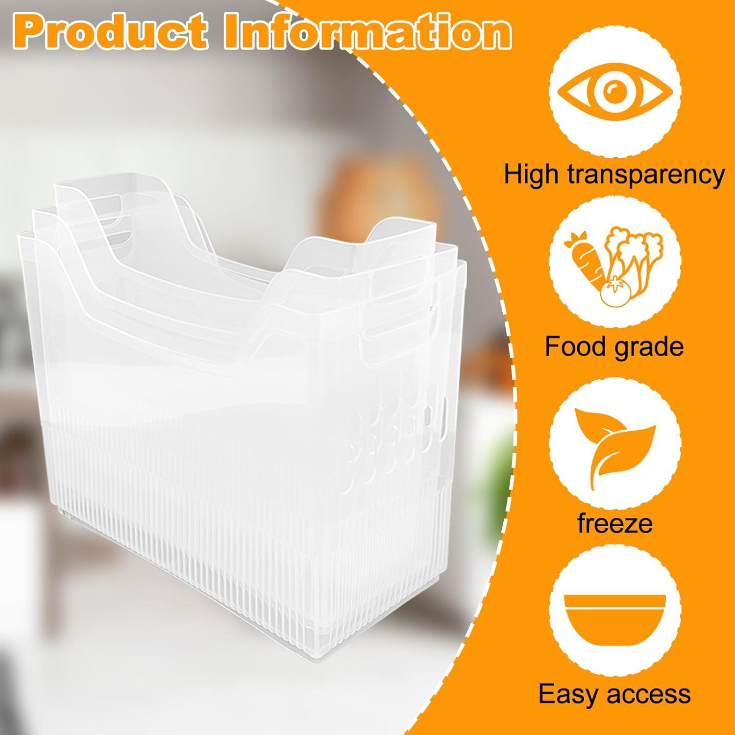 3 Organizadores de Congelador con Ruedas YEXEXINM - Plástico Transparente