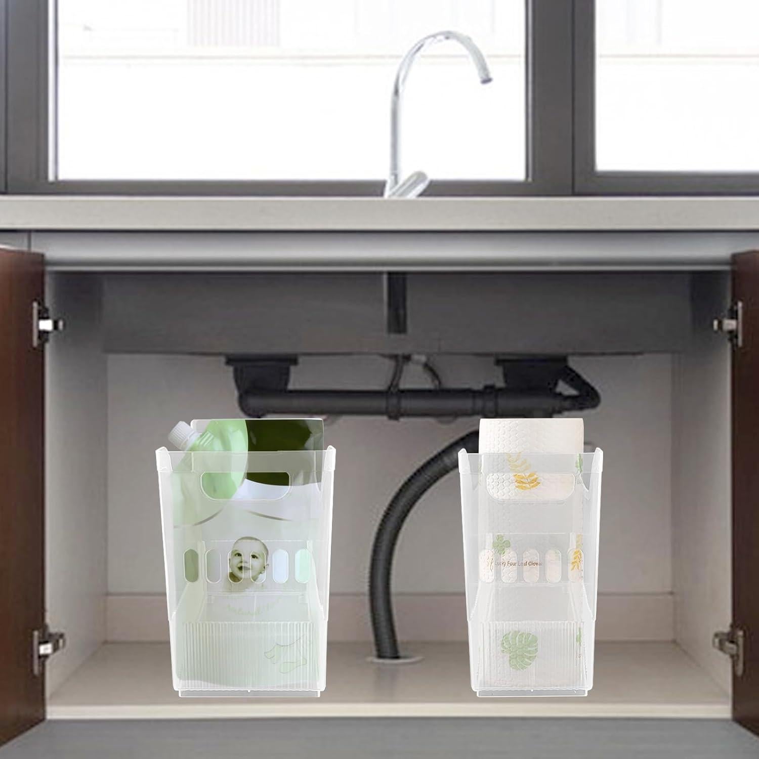 3 Organizadores de Congelador con Ruedas YEXEXINM - Plástico Transparente