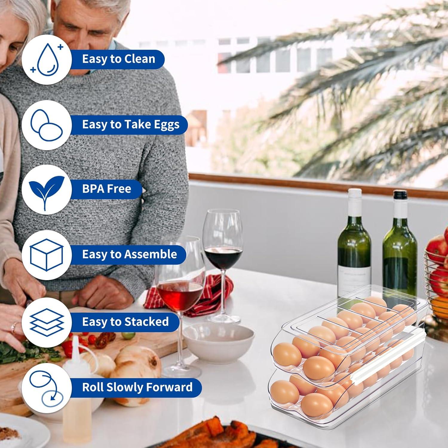 Soporte para Huevos MesRosa 2 Capas Apilable Transparente