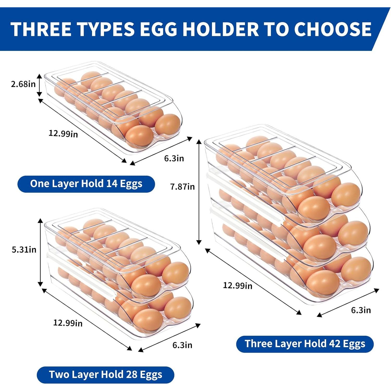 Soporte para Huevos MesRosa 2 Capas Apilable Transparente