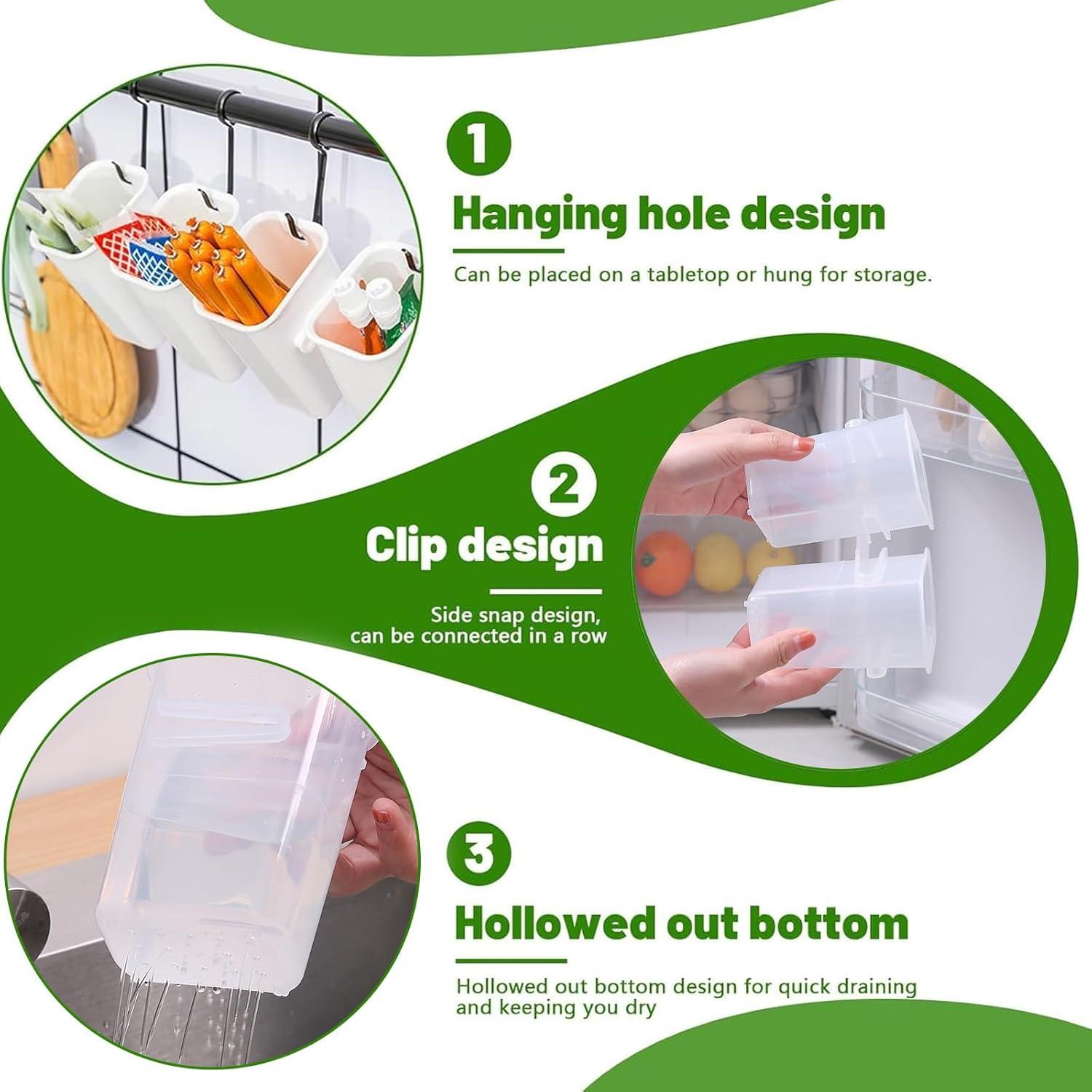 Organizador de Puerta de Refrigerador 6 Piezas MdakeGo Transparente