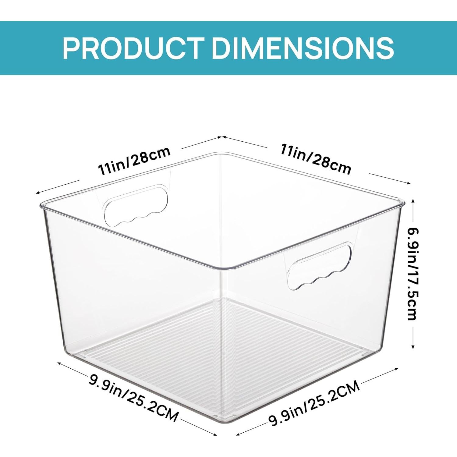 Vtopmart 4 Contenedores de Almacenamiento Cuadrados 27.9cm