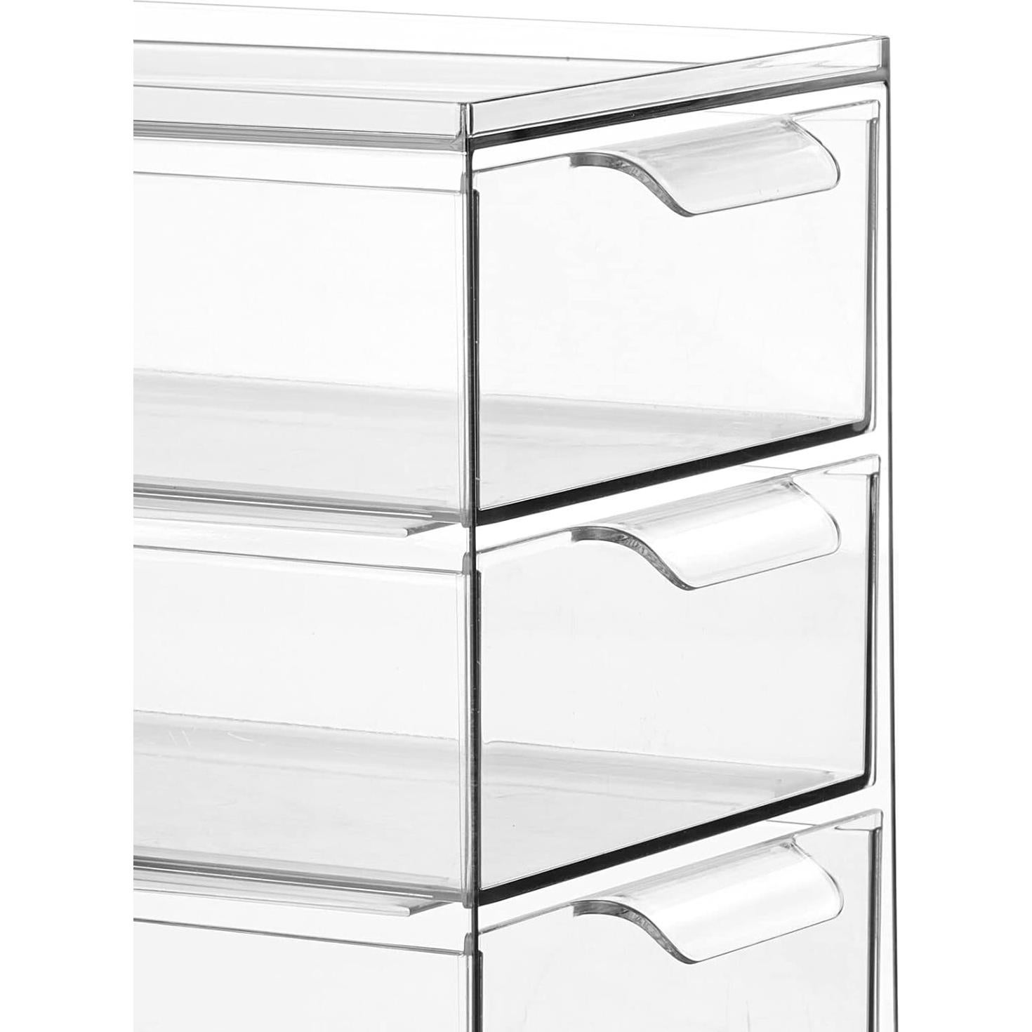 Organizador de Cocina mDesign con 3 Cajones Apilables - Transparente