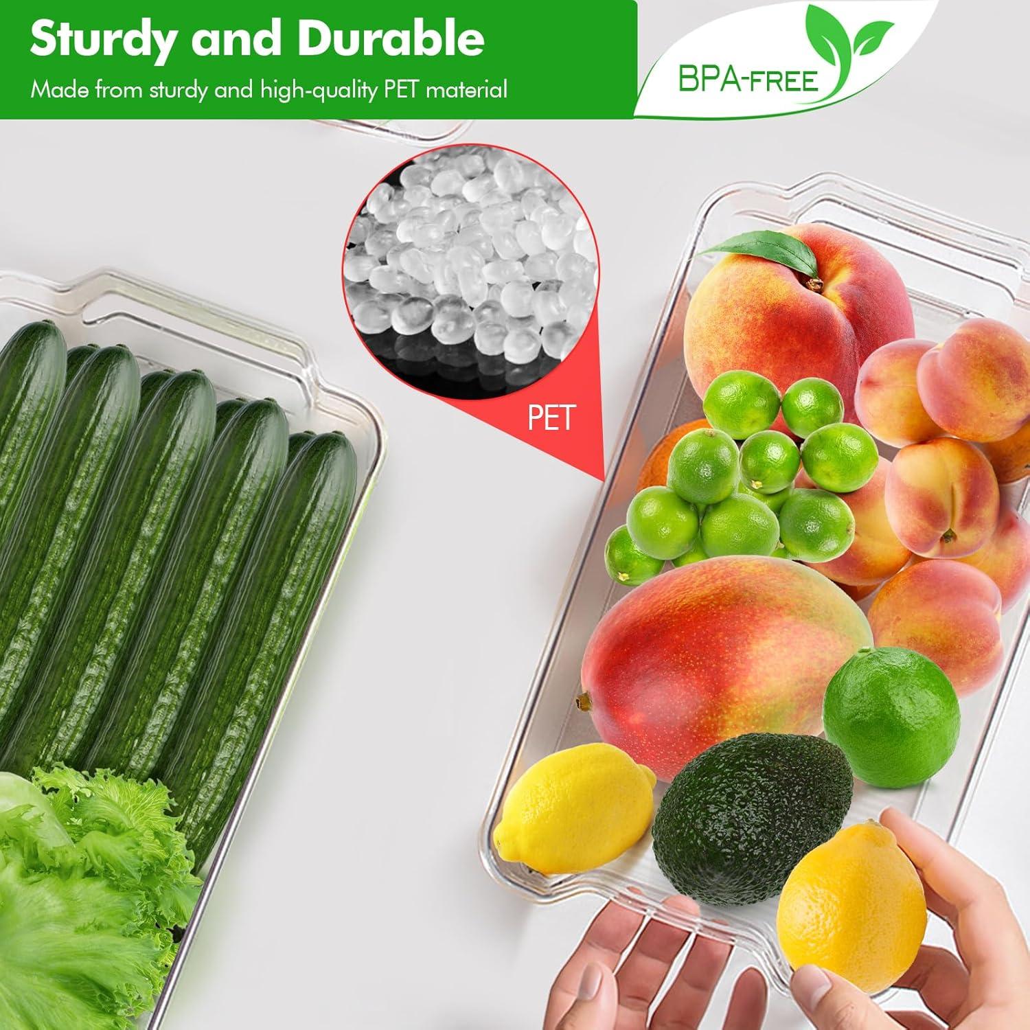 Set de 3 Contenedores Organizadores de Refrigerador Lunhoo 31.5x15.5cm