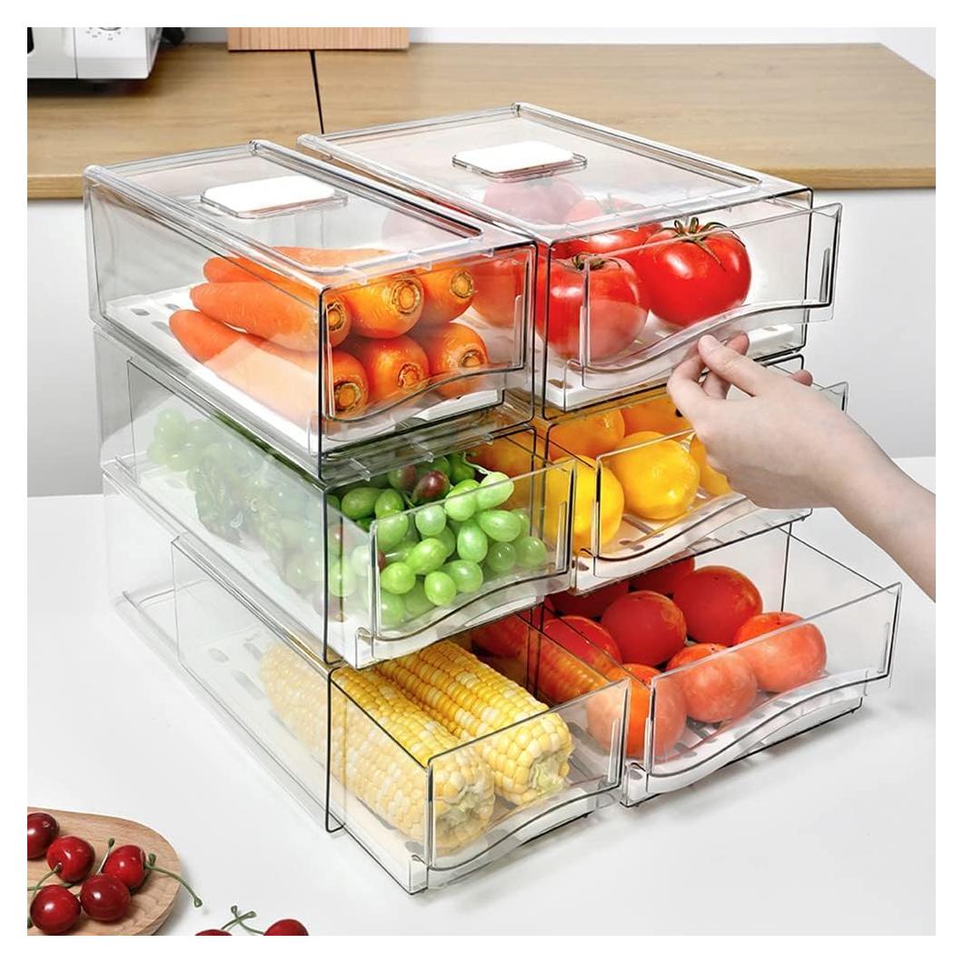 Cajones Apilables VYRZA para Refrigerador - 2 Unidades 30x20x11 cm