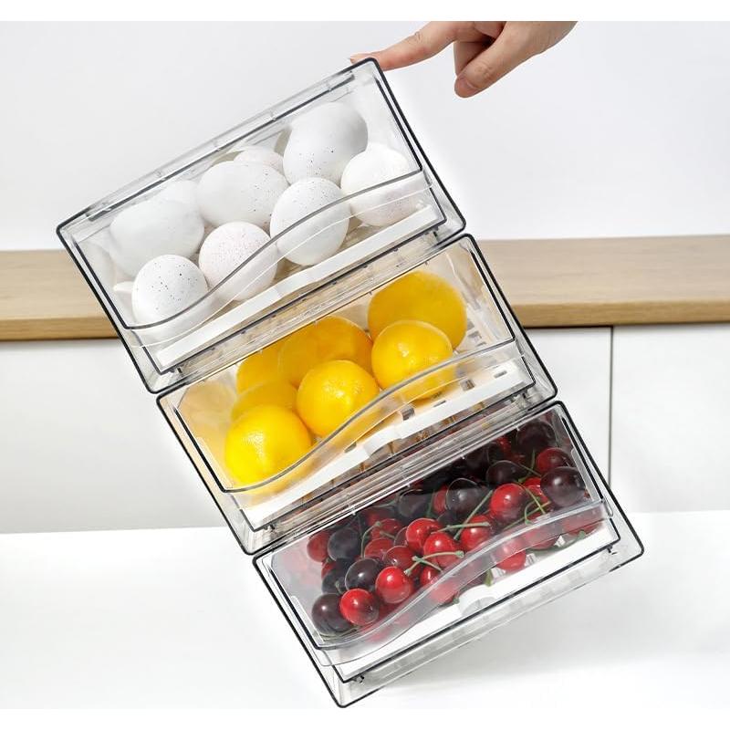 Cajones Apilables VYRZA para Refrigerador - 2 Unidades 30x20x11 cm