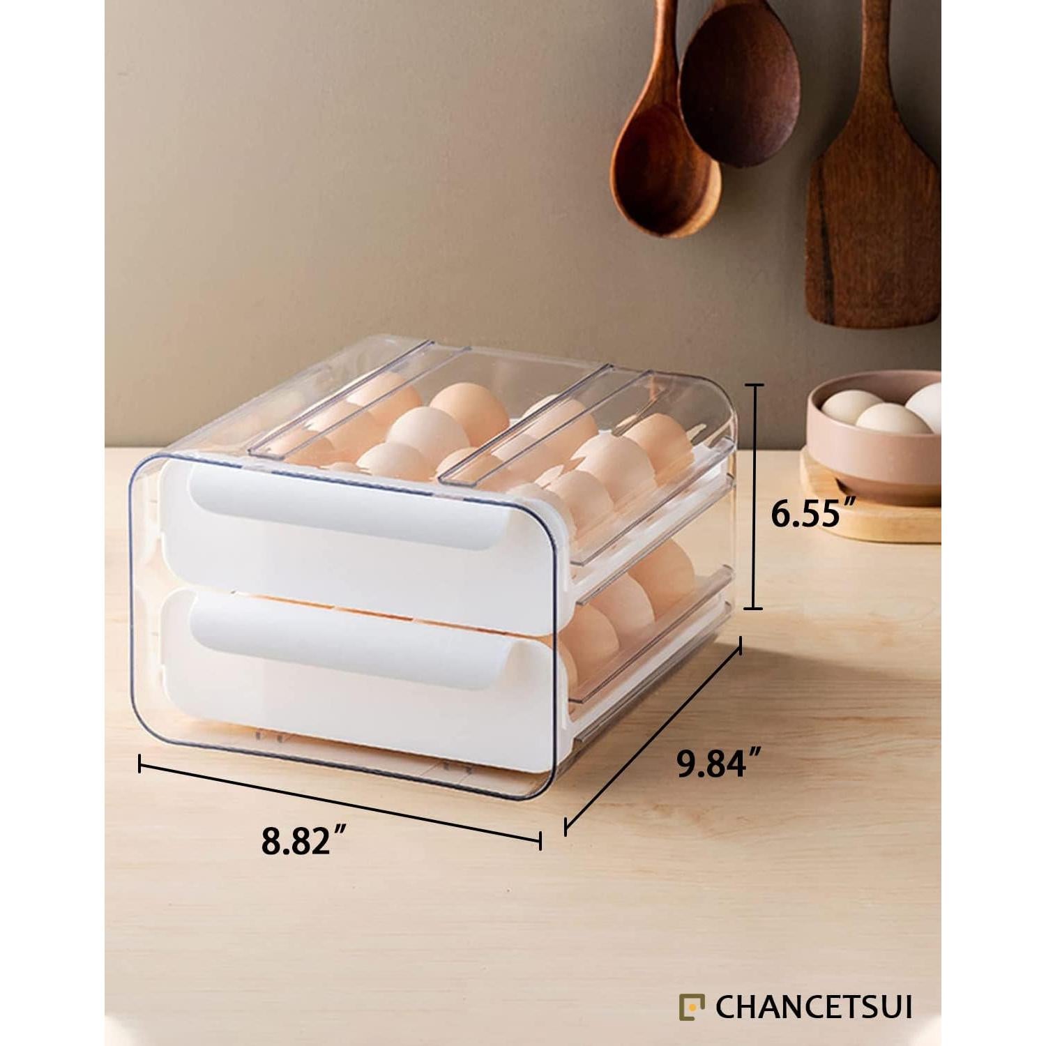 Contenedor de Huevos Apilable CHANCETSUI - 32 Huevos, 2 Capas