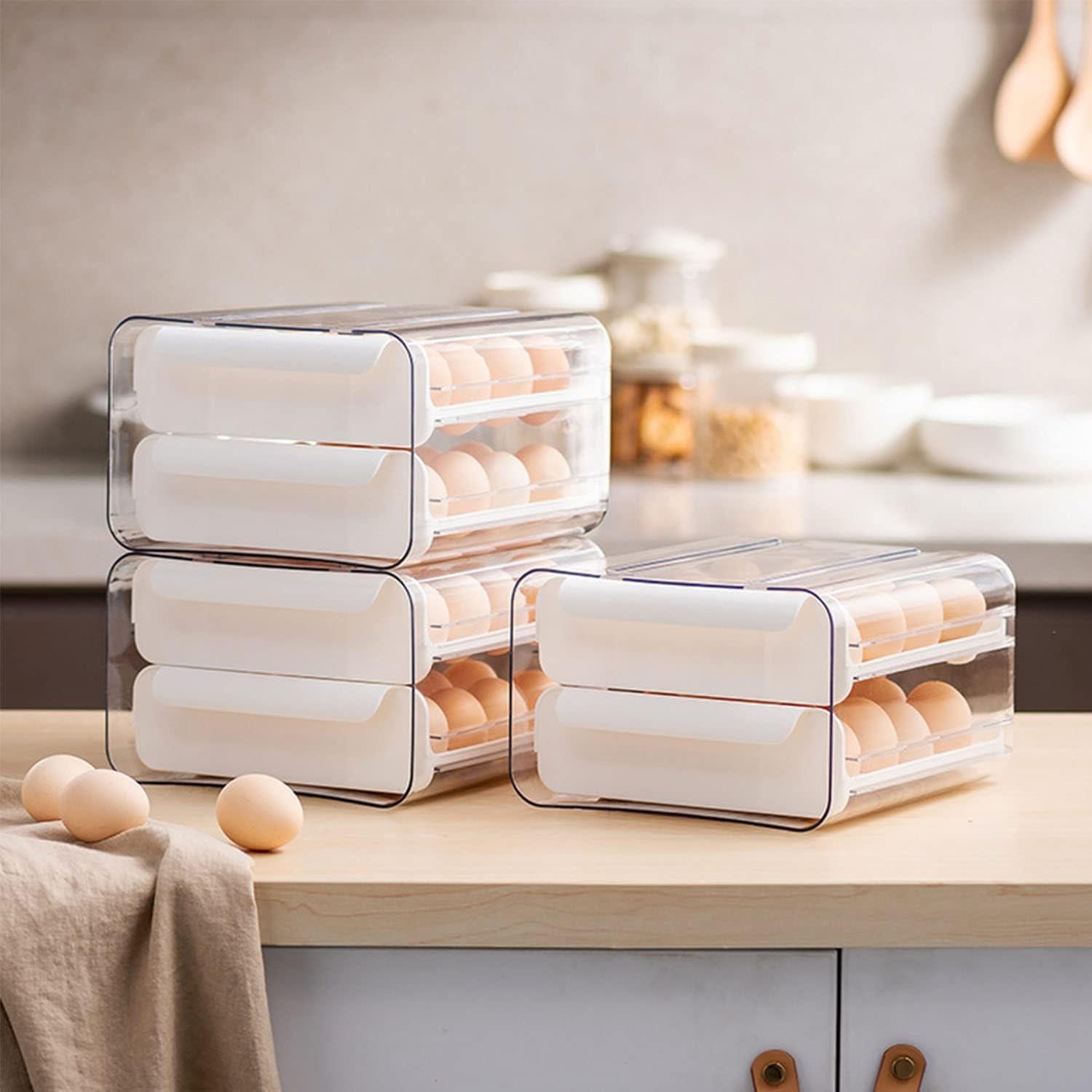 Contenedor de Huevos Apilable CHANCETSUI - 32 Huevos, 2 Capas