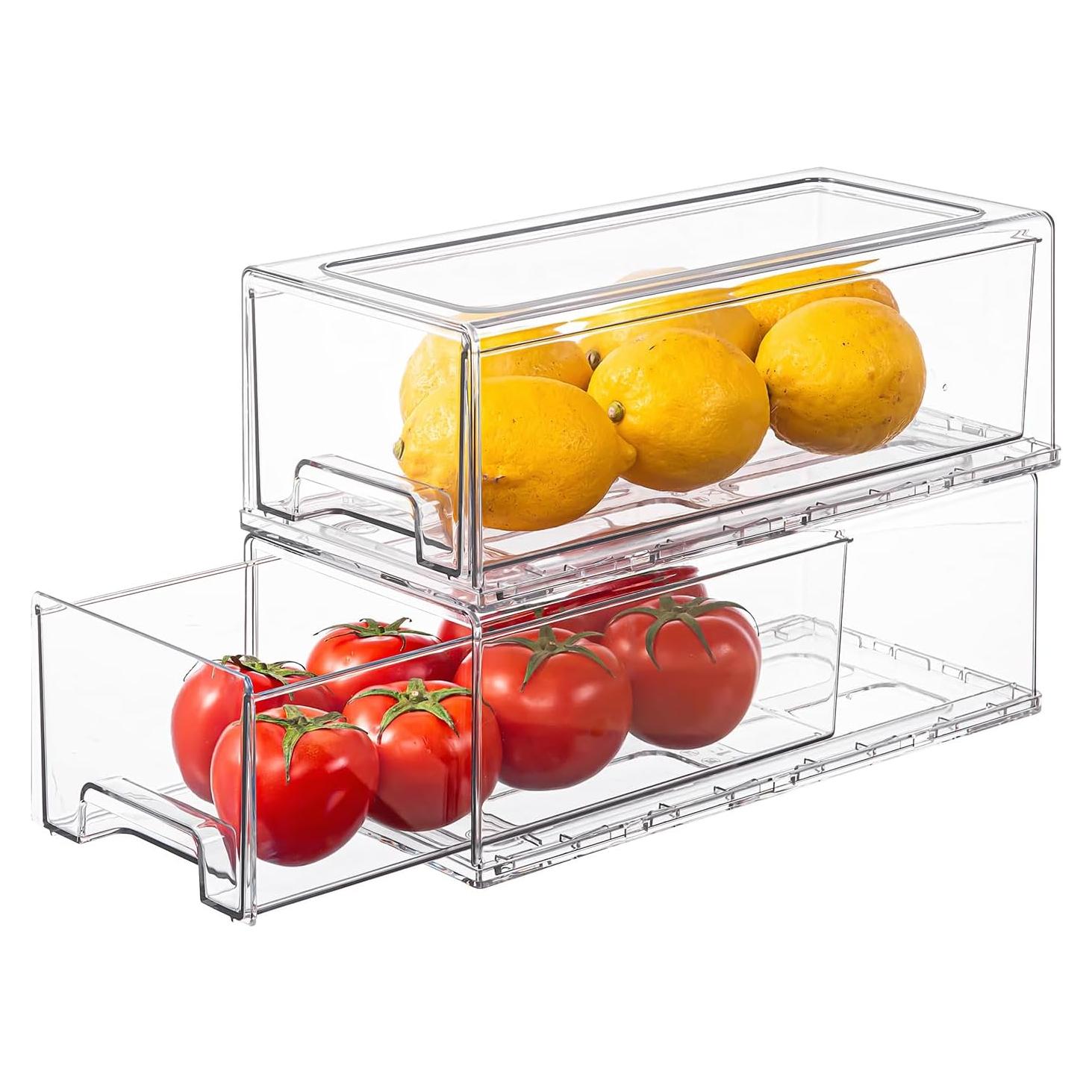 Organizadores Transparentes Apilables PiJeyiee 2 Paquete Mediano