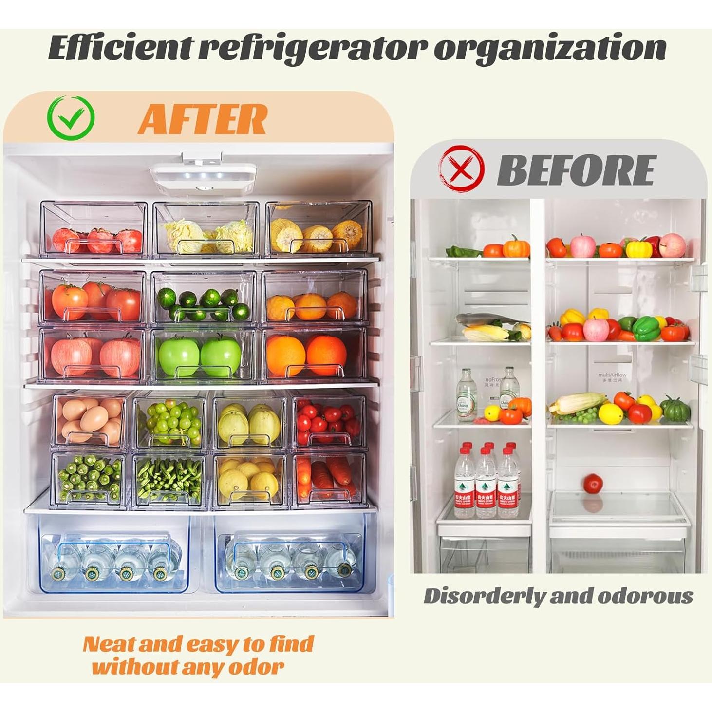 Organizadores Transparentes Apilables PiJeyiee 2 Paquete Mediano