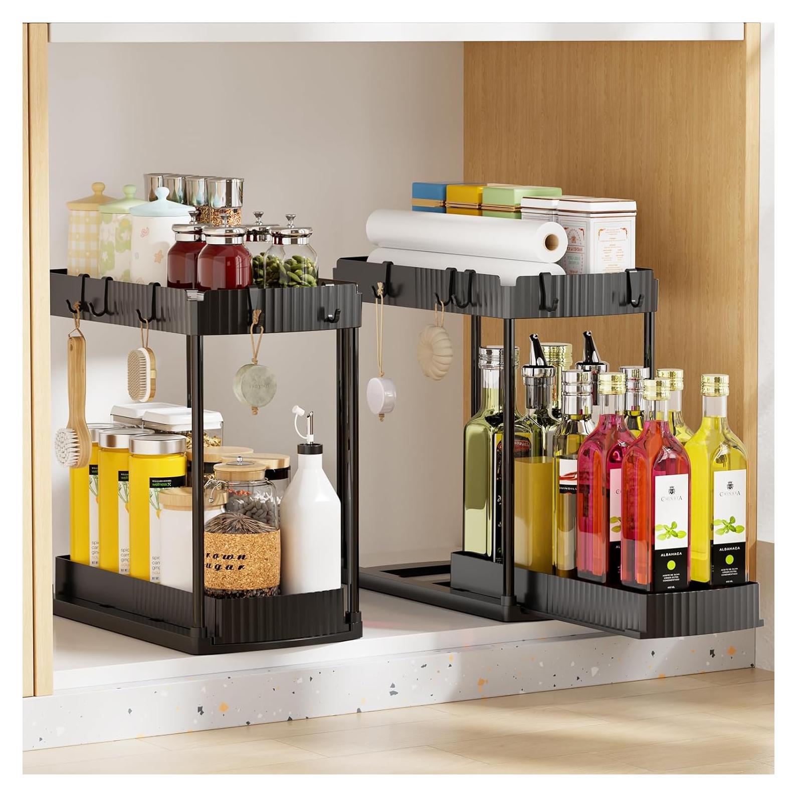 Organizador Bajo Fregadero Sthumsup Expandible 2 Niveles Negro