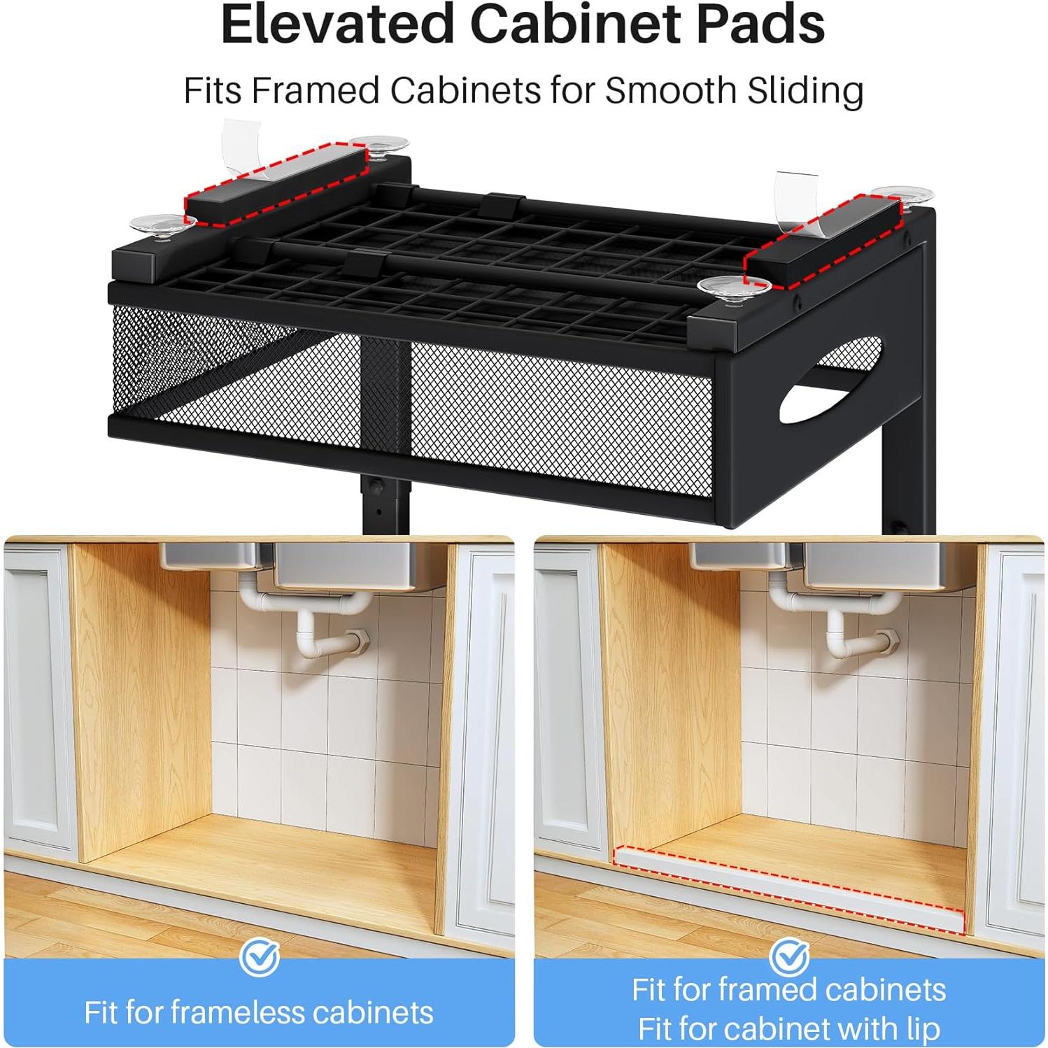 Organizador Bajo Fregadero PXRACK 2 Niveles Ajustable Negro