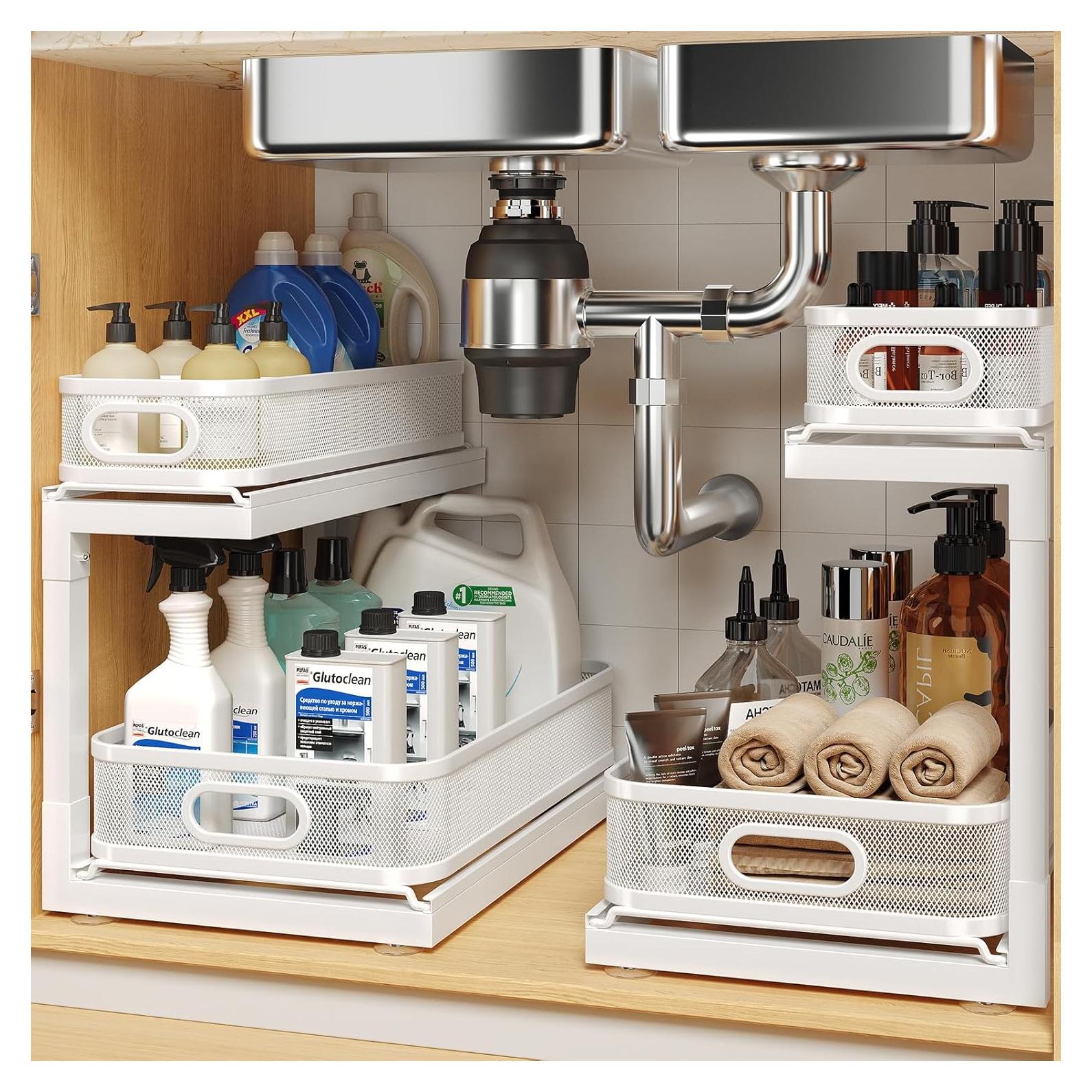 Organizador Bajo Fregadero Biboraya 2 Paquetes con Cajón Deslizante