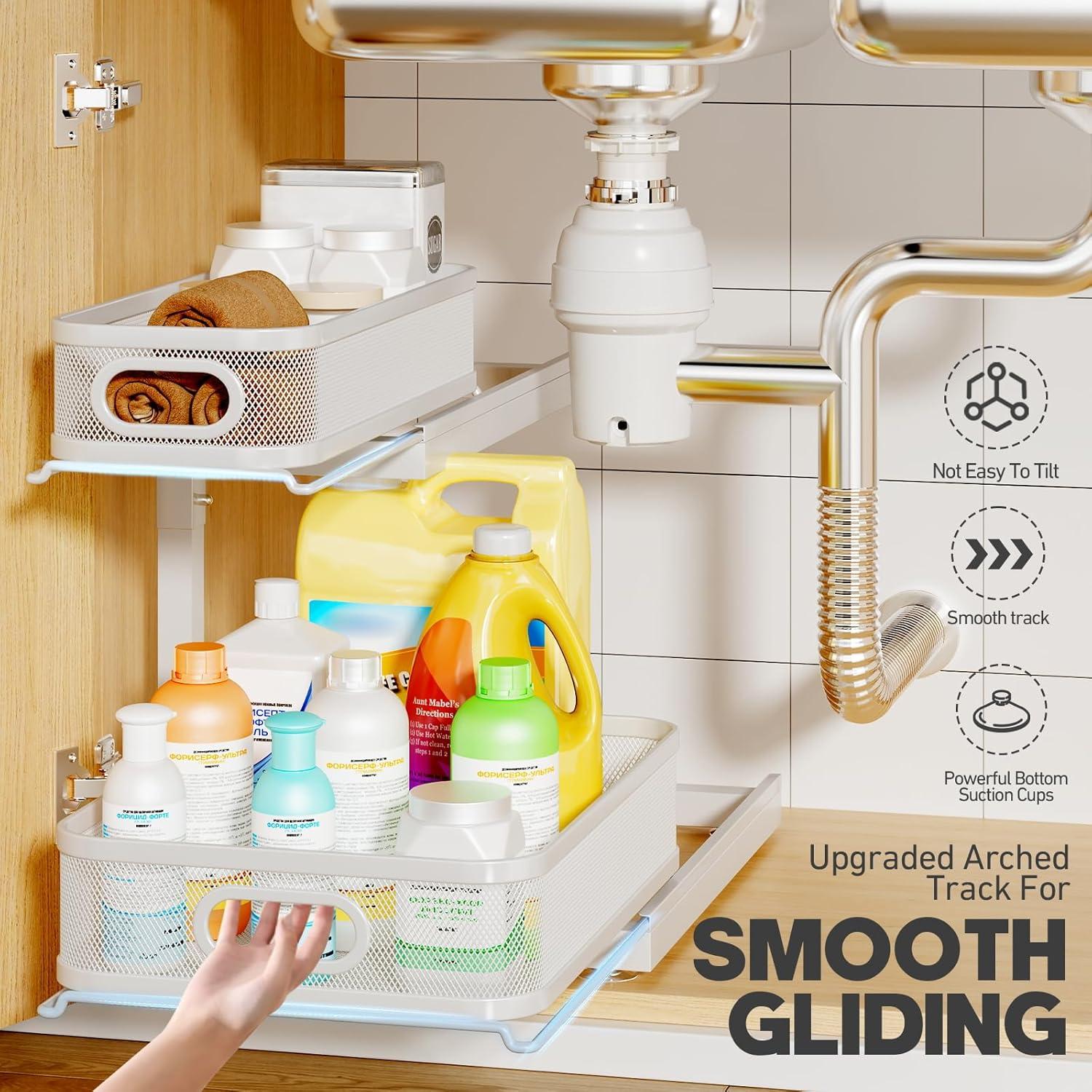 Organizador Bajo Fregadero Biboraya 2 Paquetes con Cajón Deslizante