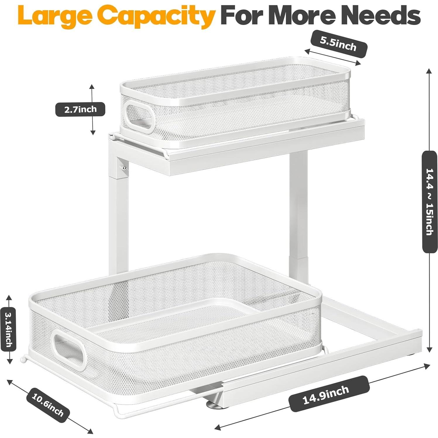 Organizador Bajo Fregadero Biboraya 2 Paquetes con Cajón Deslizante