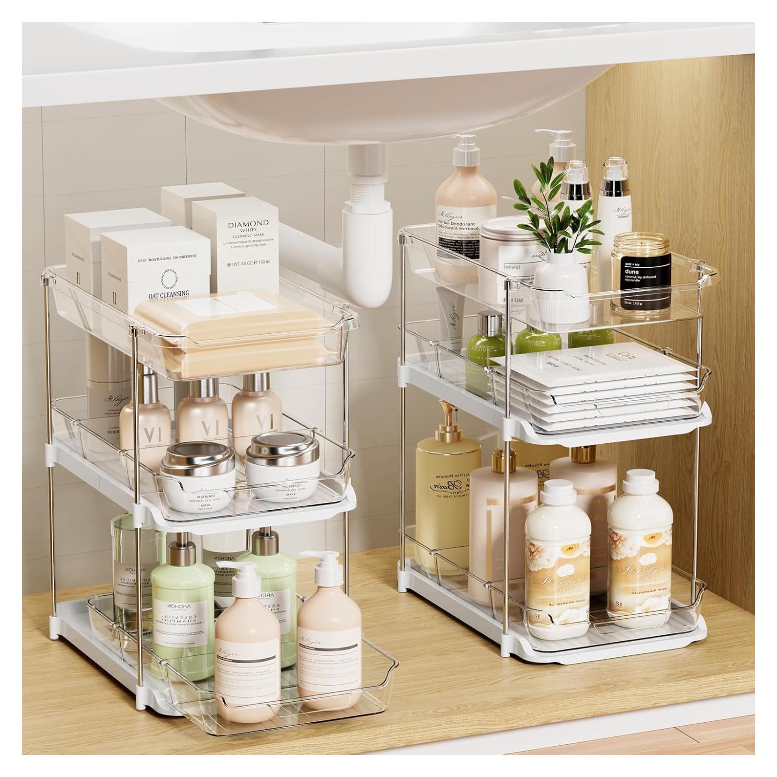 LAMU Organizadores de Almacenamiento 2 Piezas 3 Niveles Acrílico