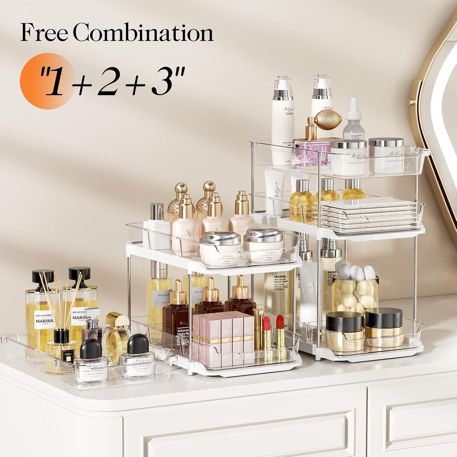 LAMU Organizadores de Almacenamiento 2 Piezas 3 Niveles Acrílico