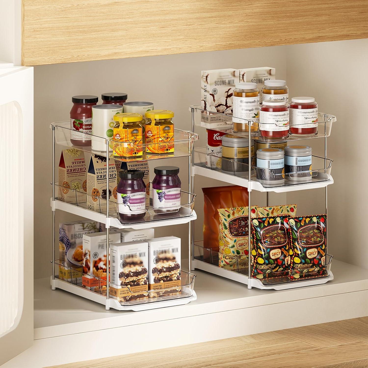 LAMU Organizadores de Almacenamiento 2 Piezas 3 Niveles Acrílico