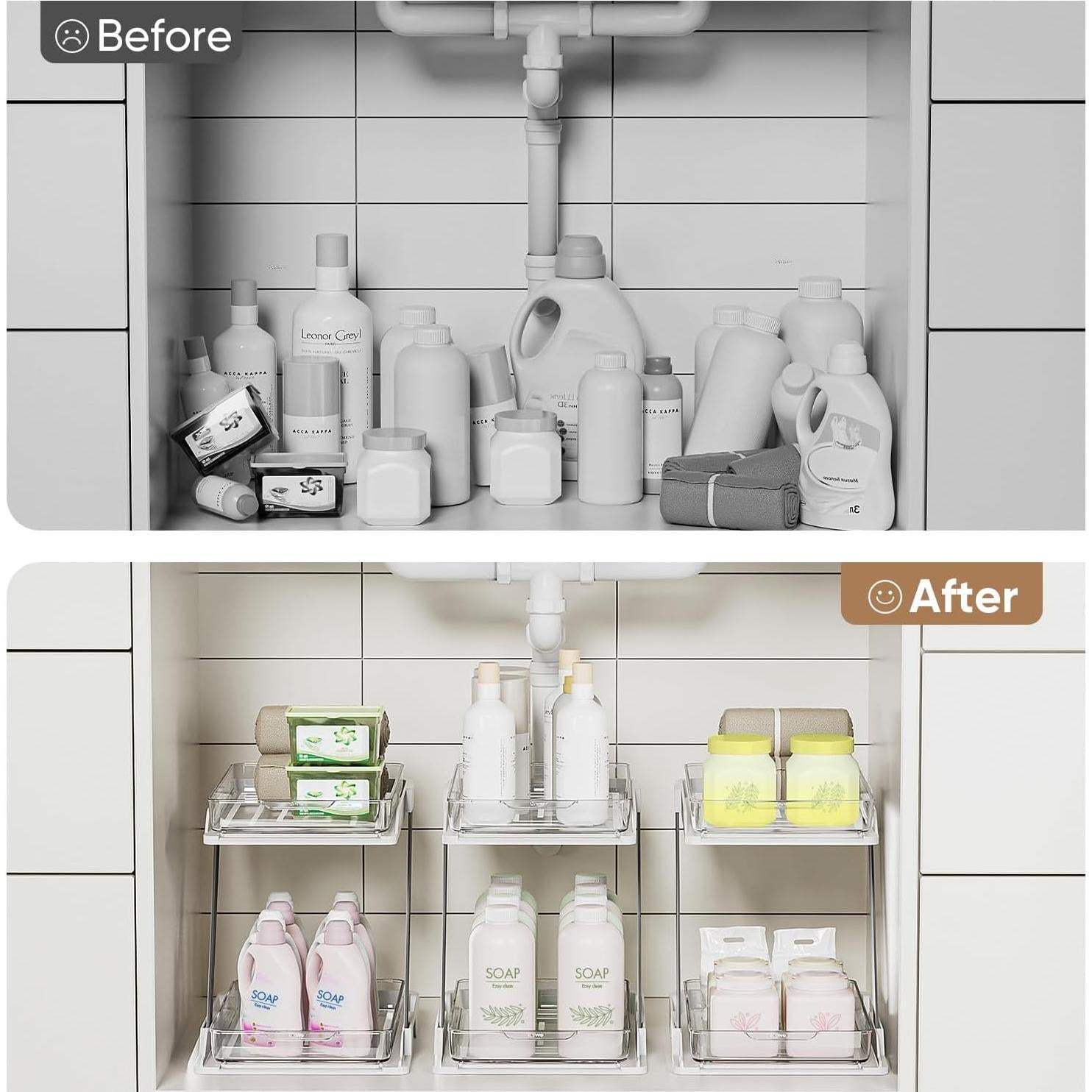 Paquete de 3 Organizadores Multiusos AUGBEAN Blanco 20.7x32.5 cm