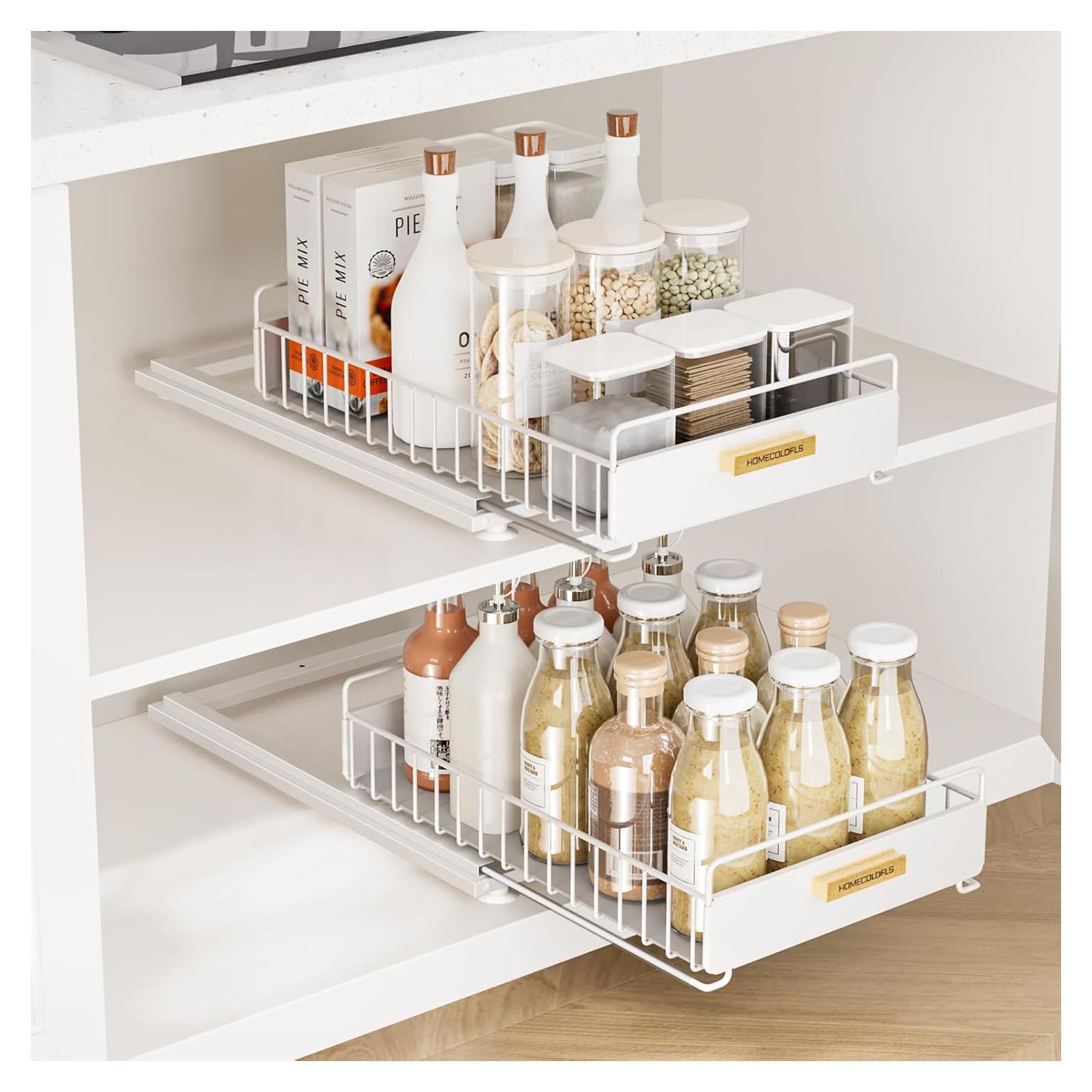 Organizador Extraíble Bajo Fregadero HOMECOLDFLS 2 Paquete Blanco