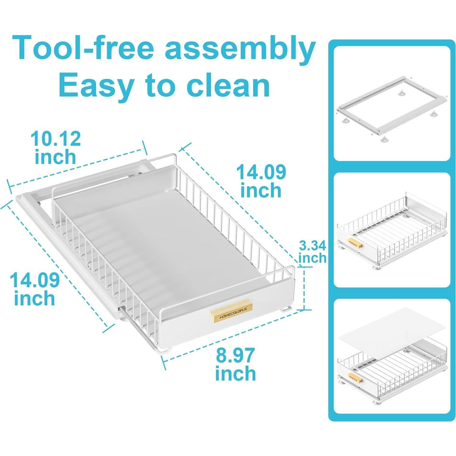 Organizador Extraíble Bajo Fregadero HOMECOLDFLS 2 Paquete Blanco
