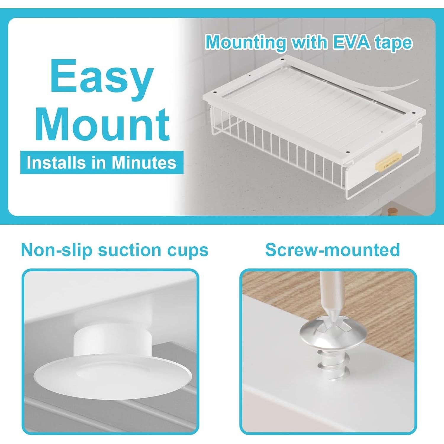 Organizador Extraíble Bajo Fregadero HOMECOLDFLS 2 Paquete Blanco