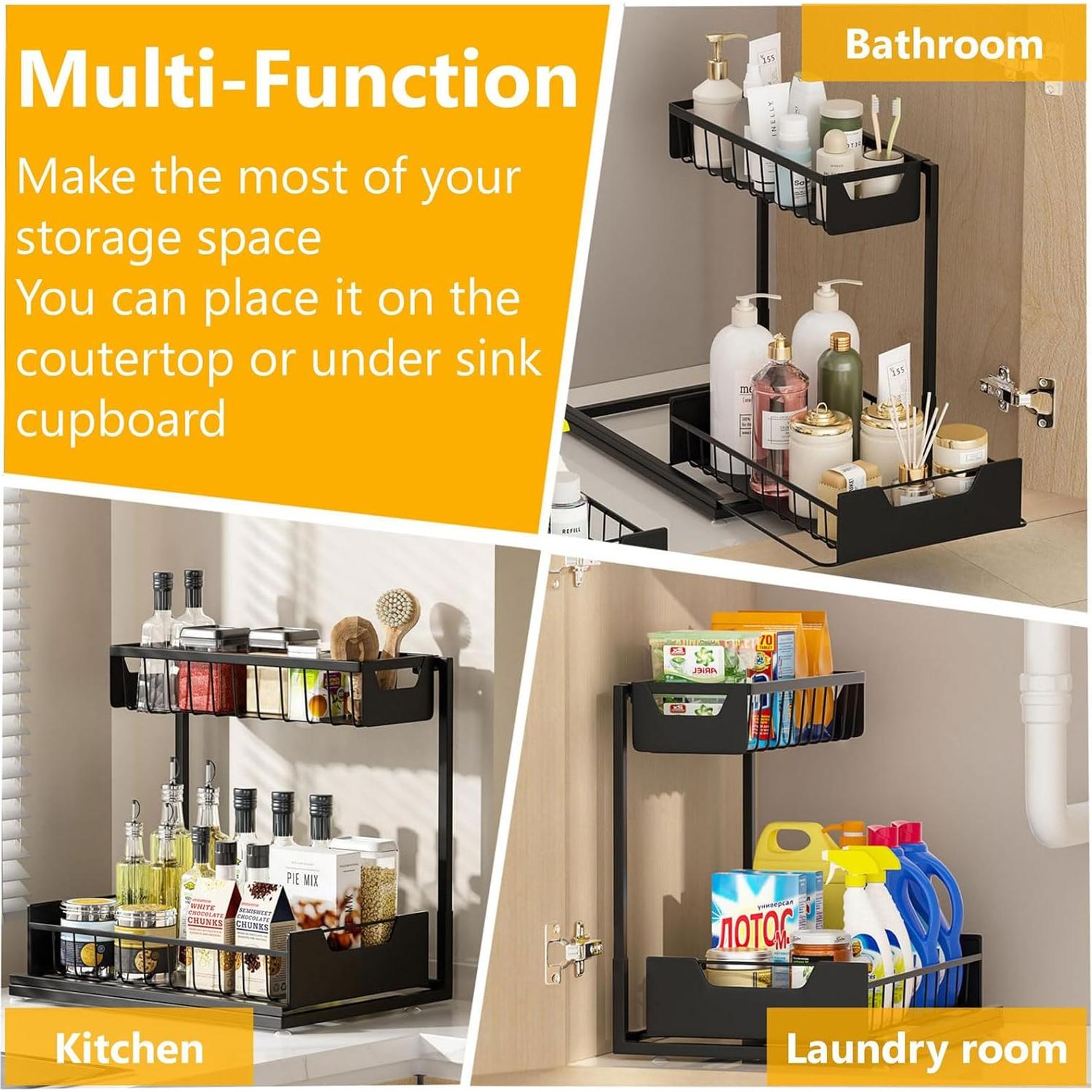 Organizador Extraíble de Metal Ceetug para Fregadero - 2 Niveles