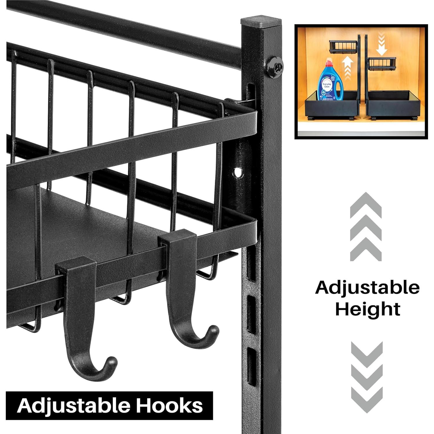 Organizador de Gabinete Lynk Professional 2 Niveles Extraíble Negro