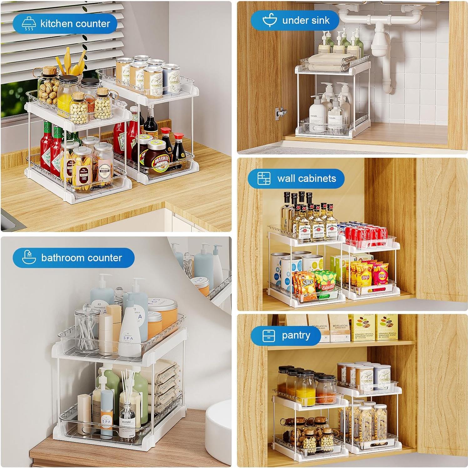 Organizador de Gabinete 2 Niveles EVERIE - Paquete de 2