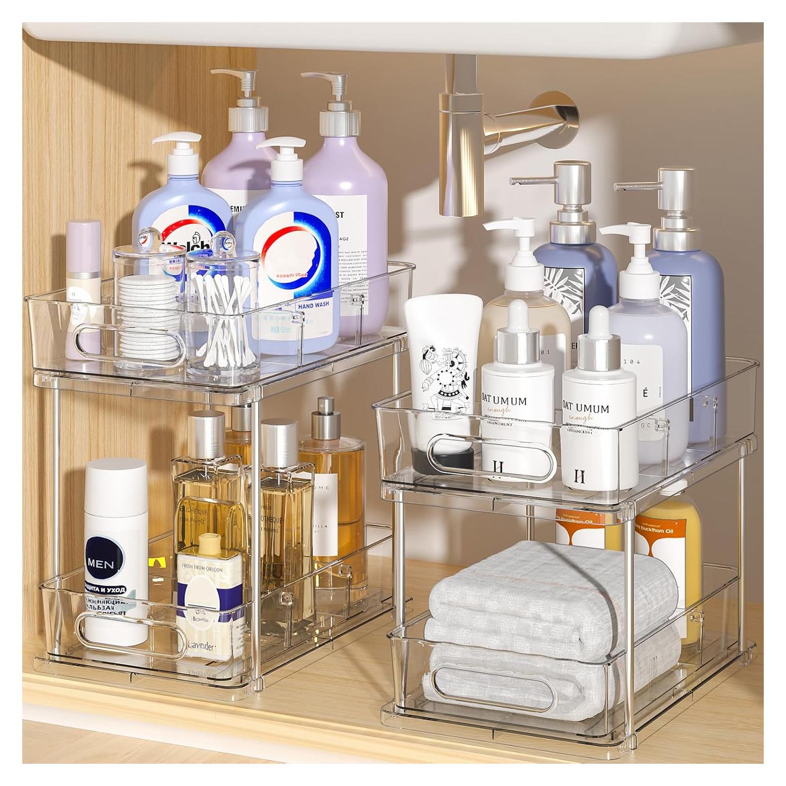 Organizador Bajo el Fregadero Delamu 2 Niveles Transparente