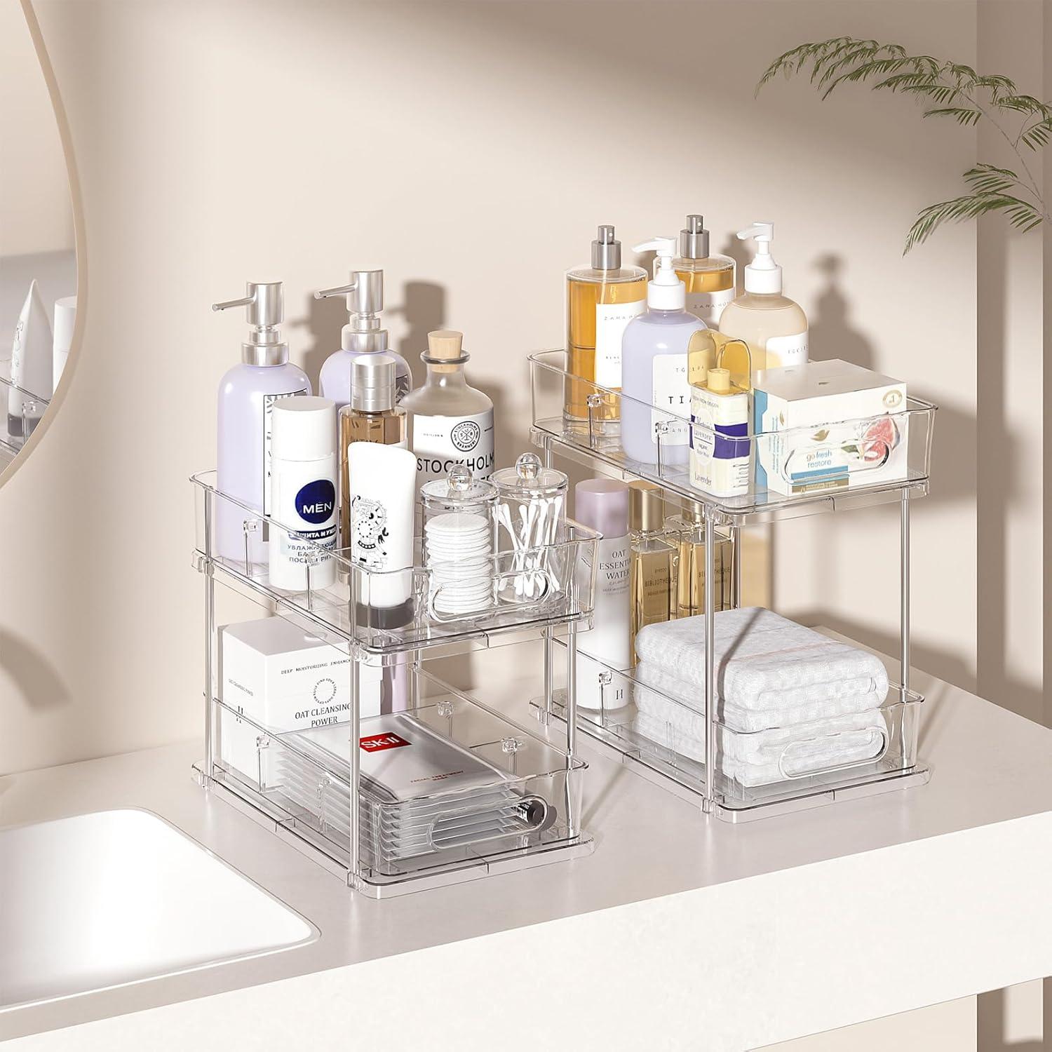 Organizador Bajo el Fregadero Delamu 2 Niveles Transparente