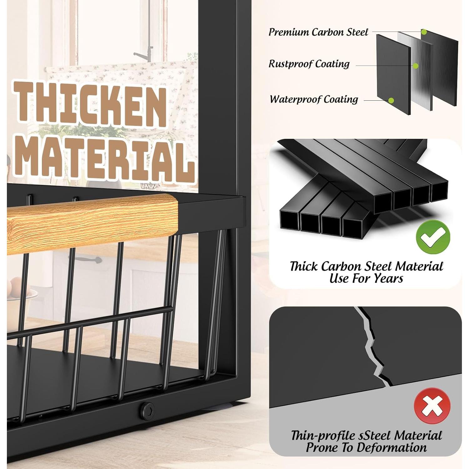 Organizador Bajo Fregadero Dihmpor 2 Estantes Deslizables Negro