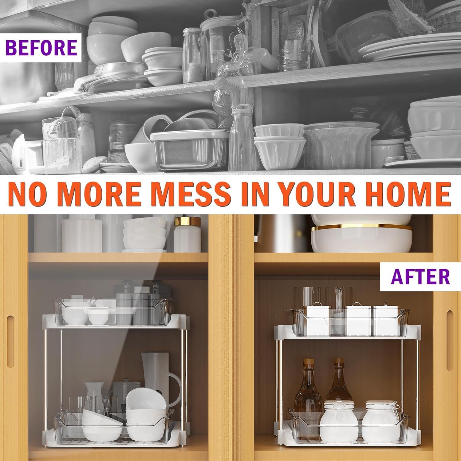 Organizador de 2 Niveles TOPITOP para Fregadero - Transparente