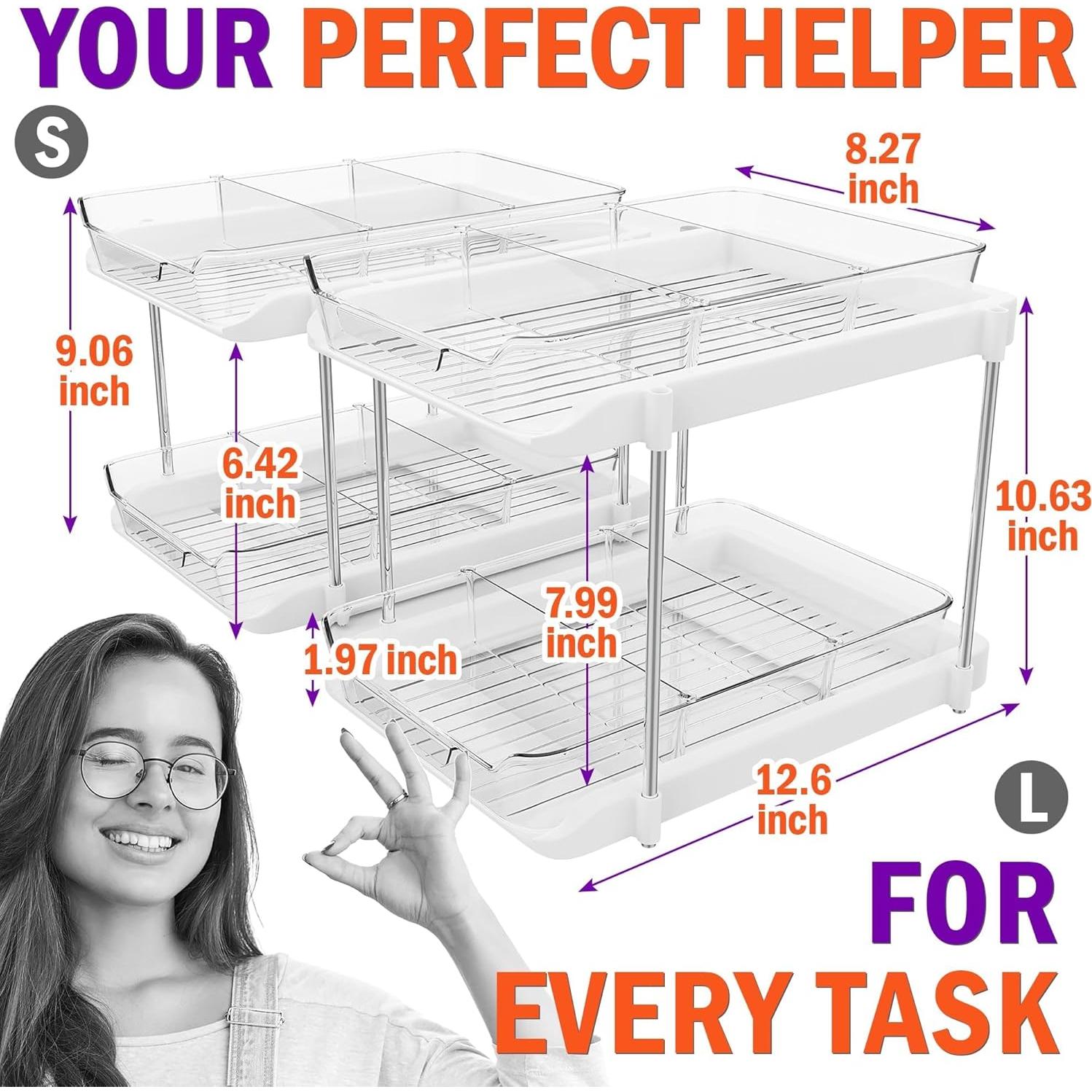 Organizador de 2 Niveles TOPITOP para Fregadero - Transparente