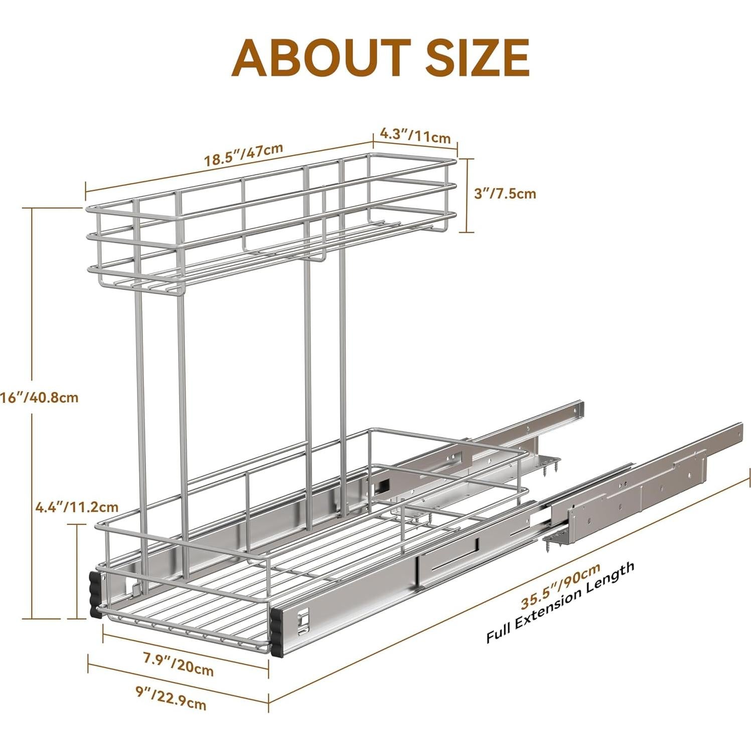 Organizador Bajo Fregadero STORKING 2 Niveles Cromado 40.64 cm