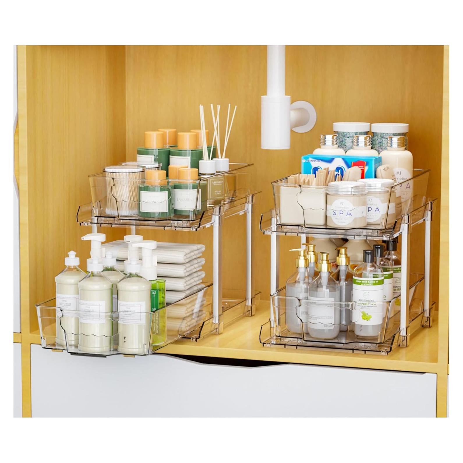 Organizador Bajo Fregadero Yieach 2 Niveles 24.9 cm Claro