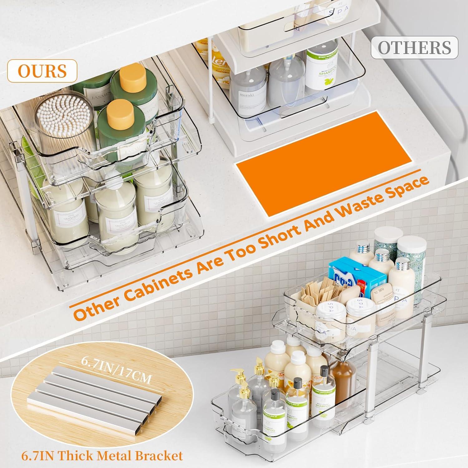 Organizador Bajo Fregadero Yieach 2 Niveles 24.9 cm Claro